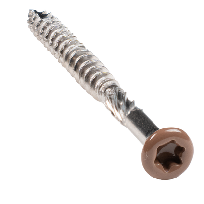 Vis inox 5x60mm pour lambourde en ipé, vue détourée sur fond neutre